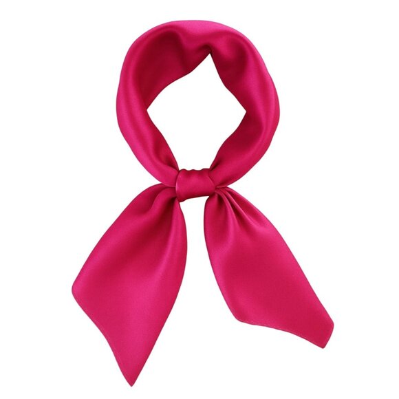 Pink Satin Scarf 19x19, Western Cowboy Cowgirl Bandana, Boho Coastal Ranch Wear - Picture 1 of 7